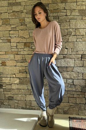 The Sunday Morning 7/8 Twist Pant Denim Melange